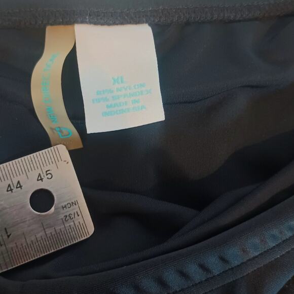 NWT NEW DIRECTIONS BLACK SWIM SKIRT BOTTOM XL Wrap Skirt Style - Picture 2 of 7